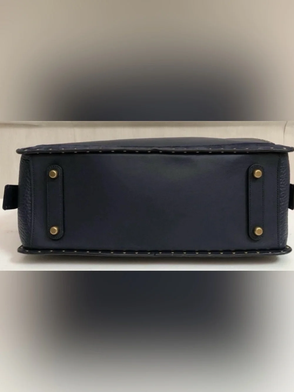 COACH Navy Blue Pebble Leather Gold Stud Dreamer and Wallet Set - Picture 15 of 16